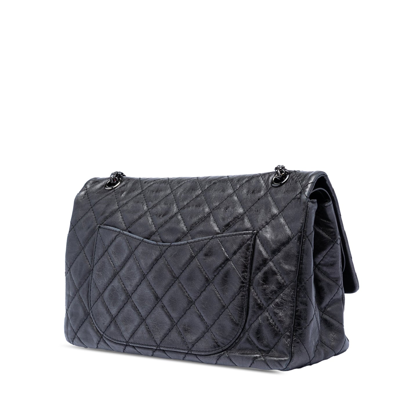 Quilted Aged Calfskin So Black Reissue 2.55 Double Flap 227