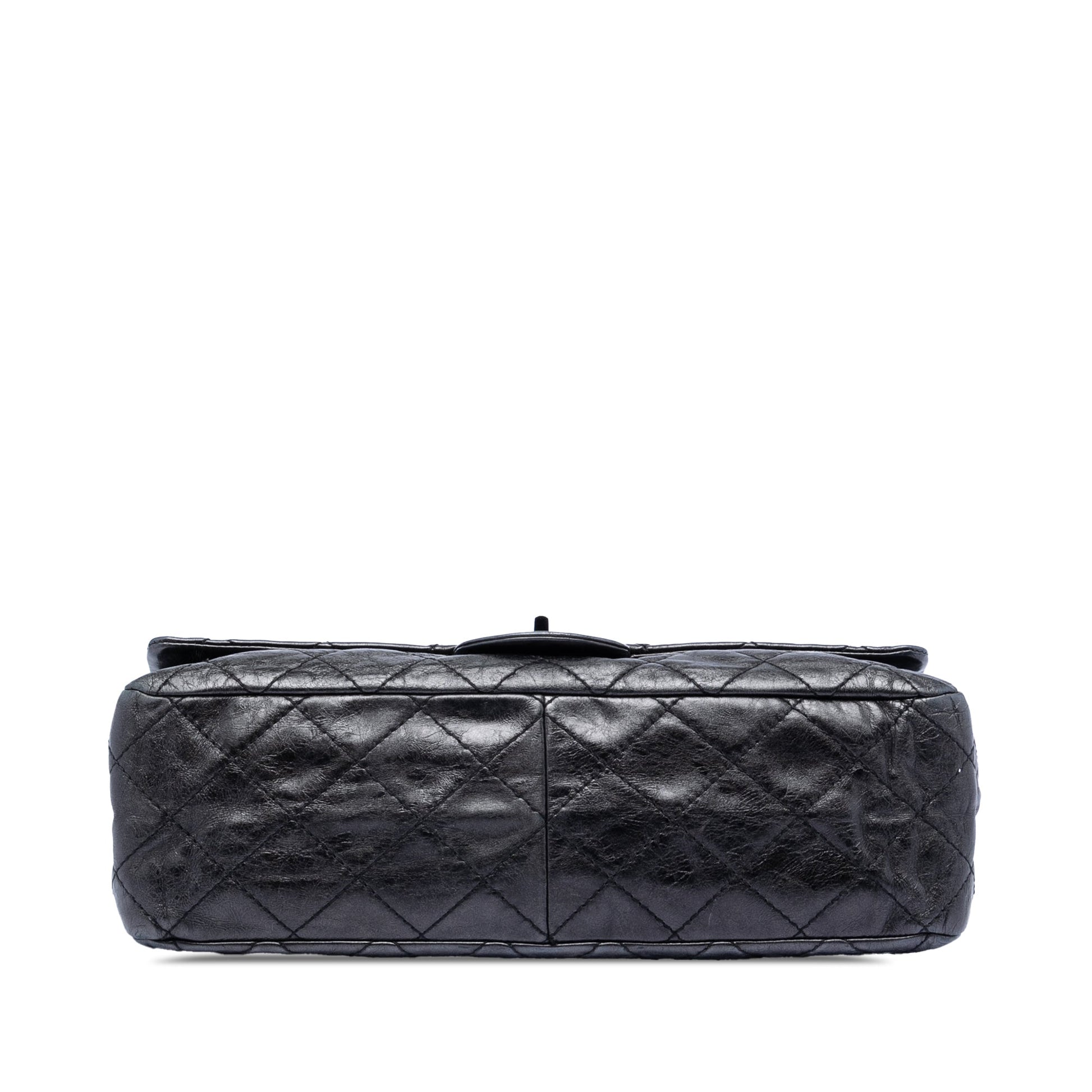Quilted Aged Calfskin So Black Reissue 2.55 Double Flap 227