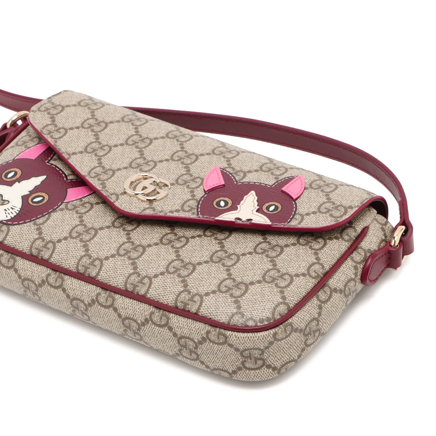 Gucci GG Supreme Ophidia Cat Pochette Crossbody