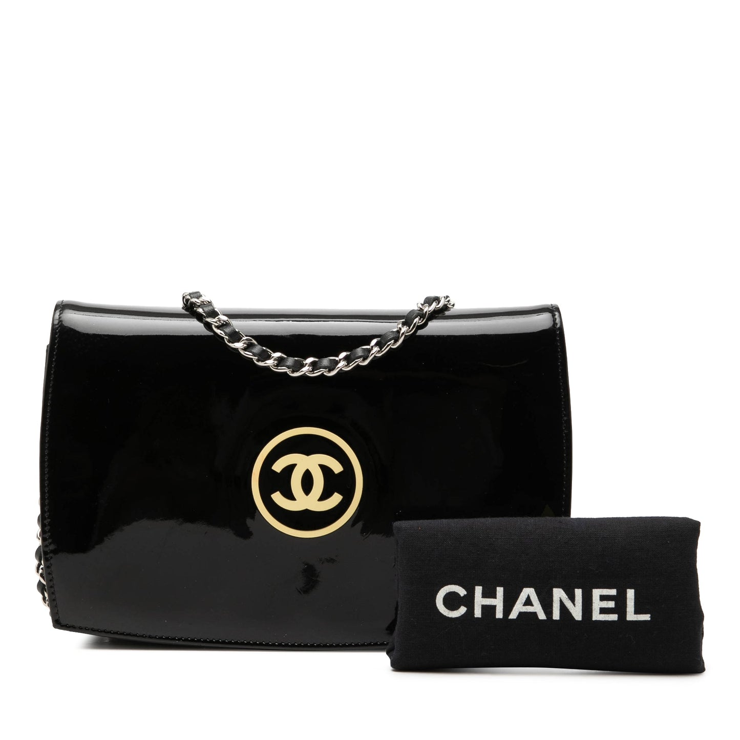 Chanel CC Patent Compact Wallet On Chain