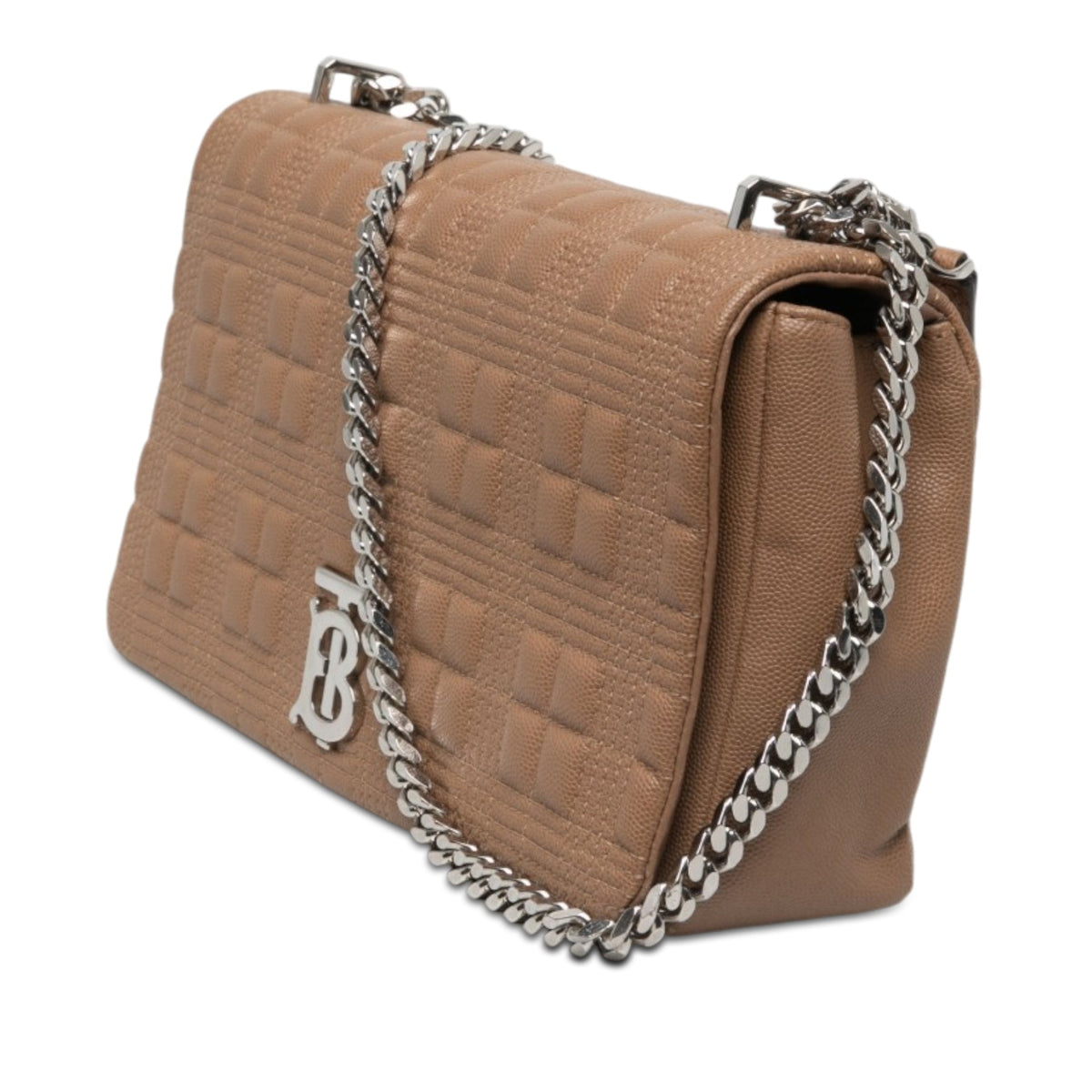 Burberry Medium Quilted Lambskin Lola Crossbody — Brown
