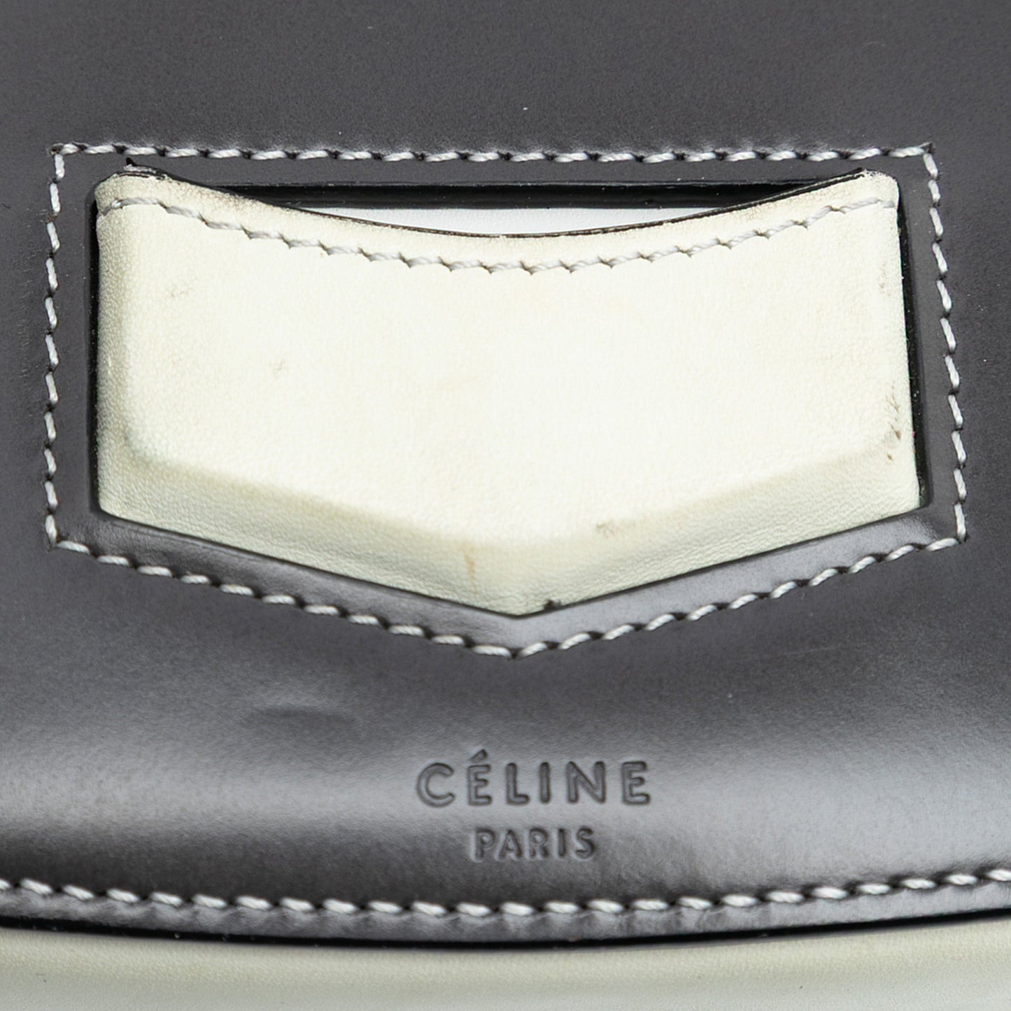 Celine Small Bicolor Glazed Calfskin Trotteur Crossbody