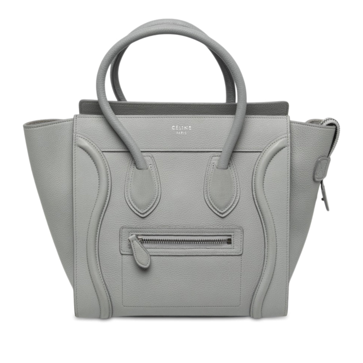 Celine Micro Calfskin Luggage Tote — Gray