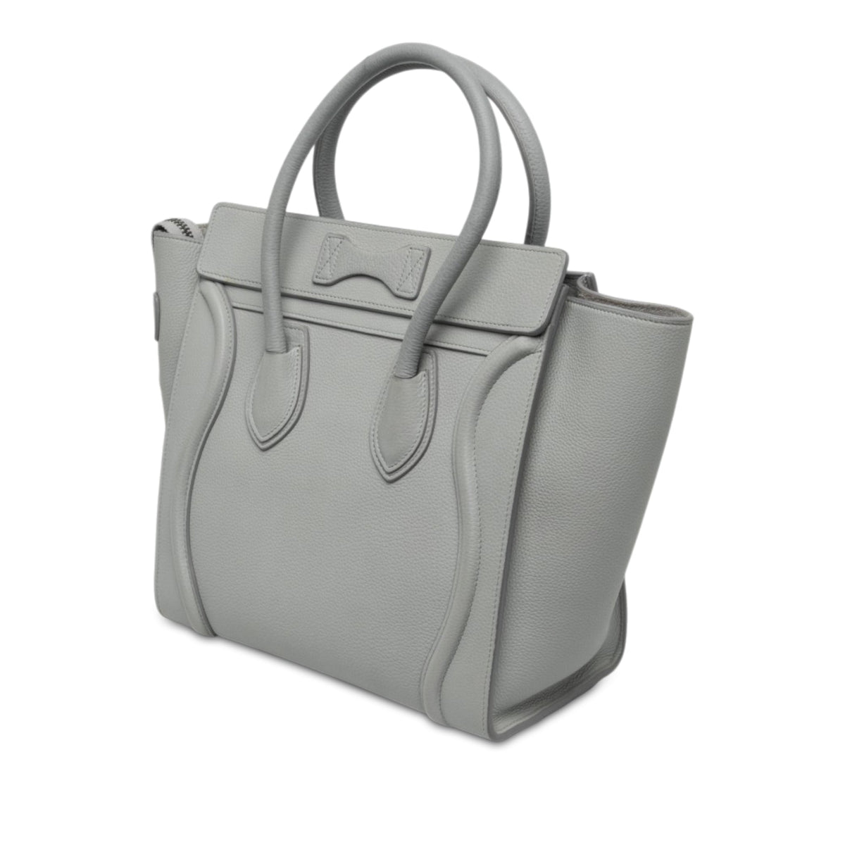 Celine Micro Calfskin Luggage Tote — Gray