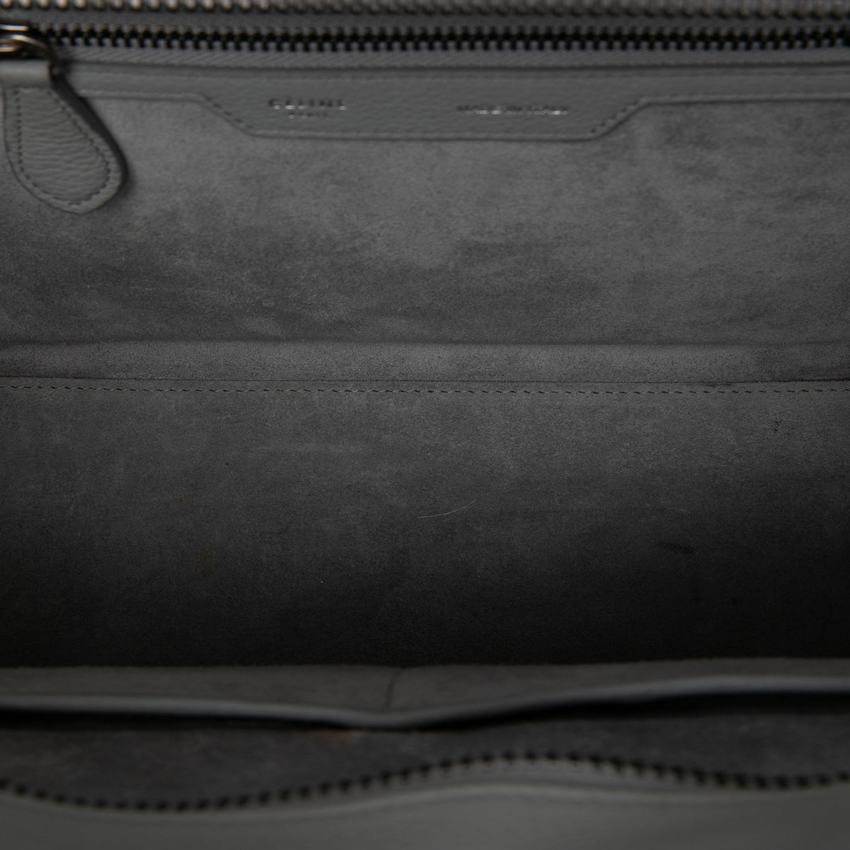 Celine Micro Calfskin Luggage Tote — Gray