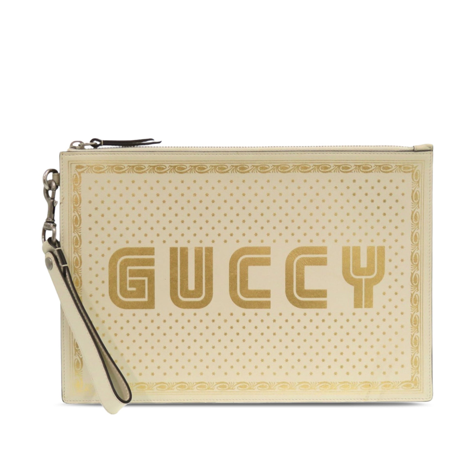 Gucci Calfskin Guccy Sega Clutch