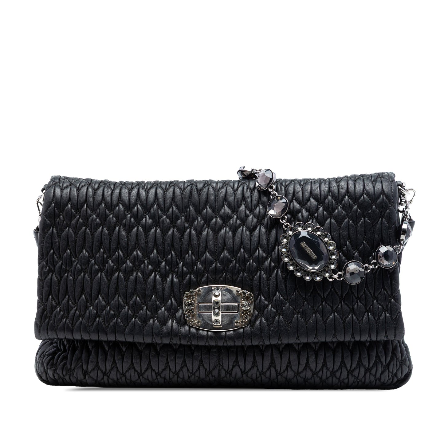 Miu Miu Large Matelasse Nappa Crystal Satchel