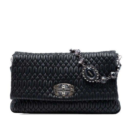 Miu Miu Large Matelasse Nappa Crystal Satchel