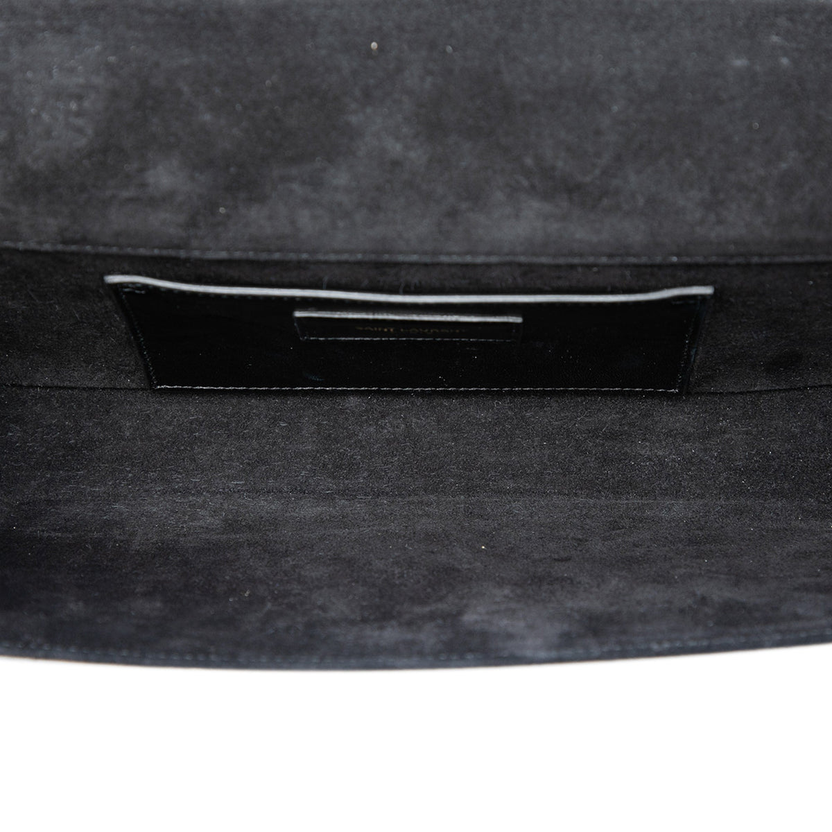 Saint Laurent Smooth Metallic Calfskin Monogram Cassandre Clutch — Silver