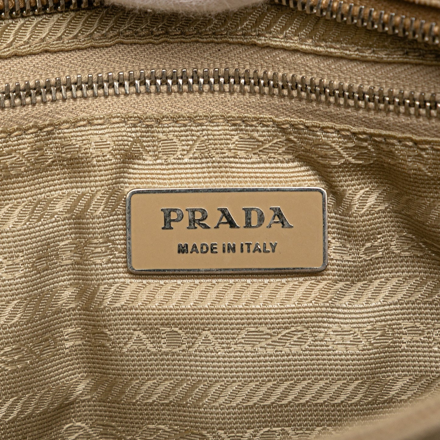 Prada Cinghiale Trimmed Canvas Canapa Tote