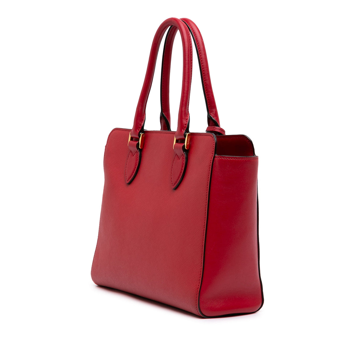 Prada Soft Calf Trimmed Saffiano Convertible Tote