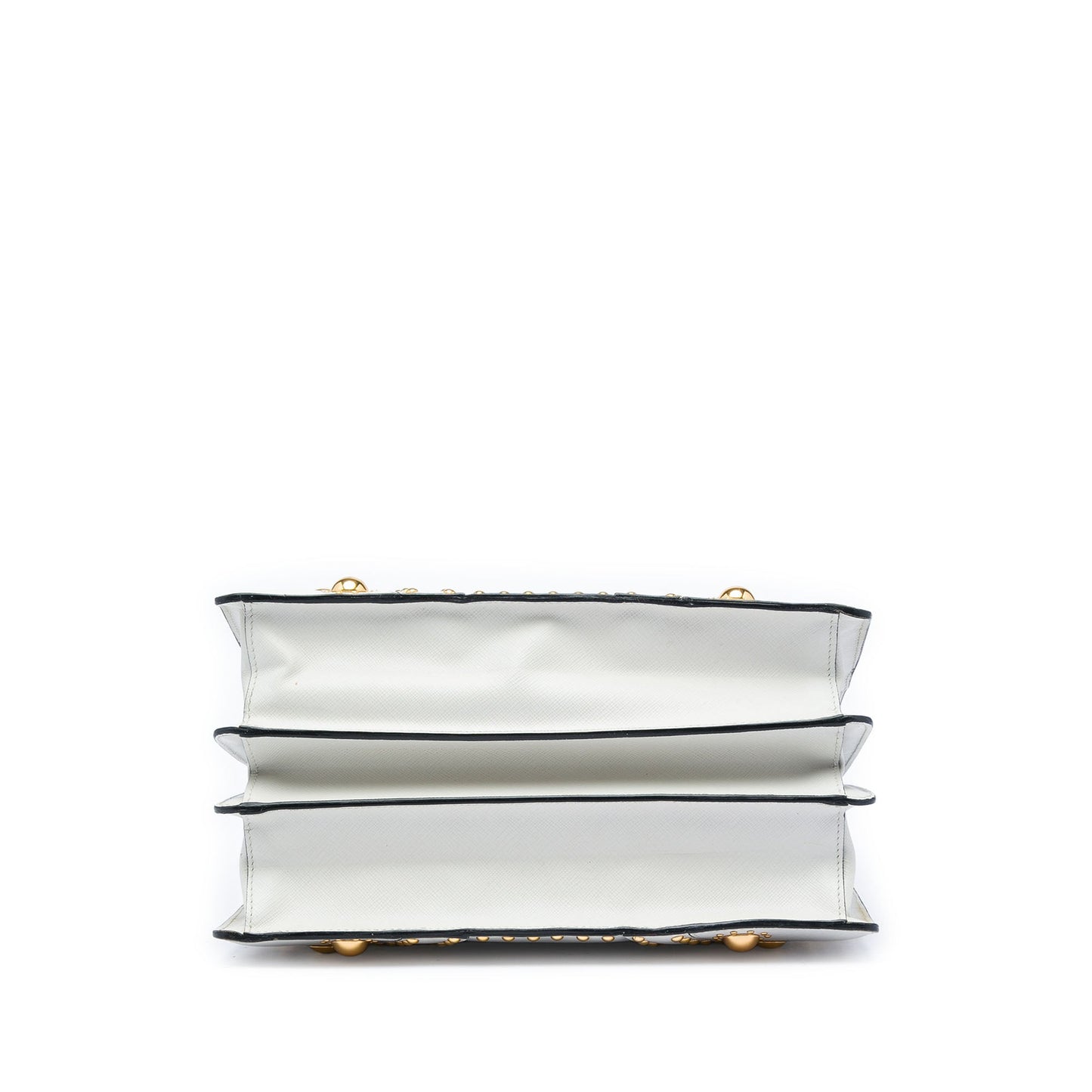 Prada Studded Saffiano Turnlock Handbag