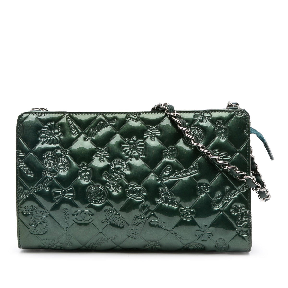 Chanel Quilted Patent Precious Symbols Pochette