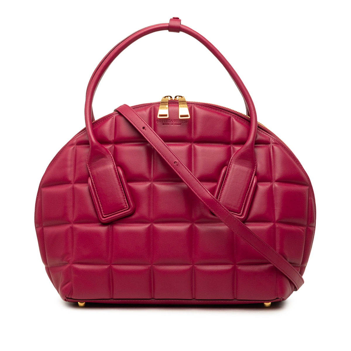 Bottega Veneta Medium Padded Leather Swoop Bag — Red