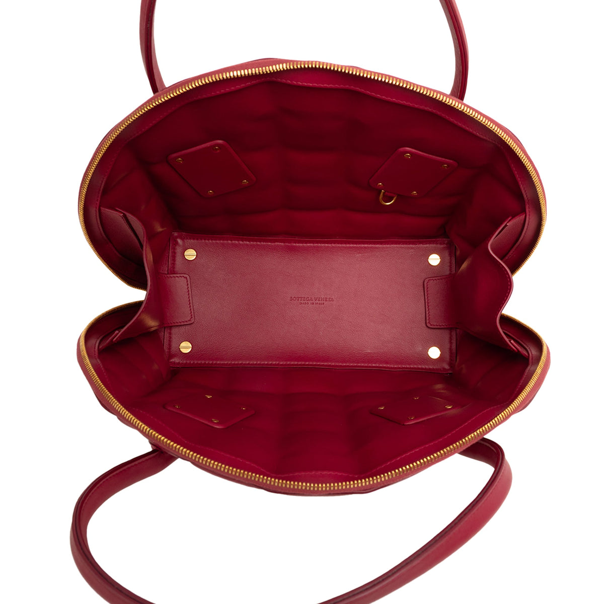 Bottega Veneta Medium Padded Leather Swoop Bag — Red