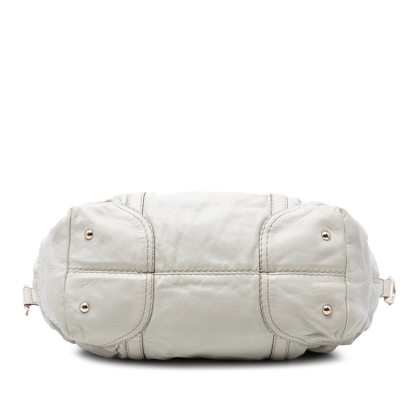 Leather Horsebit Nail Boston Bag