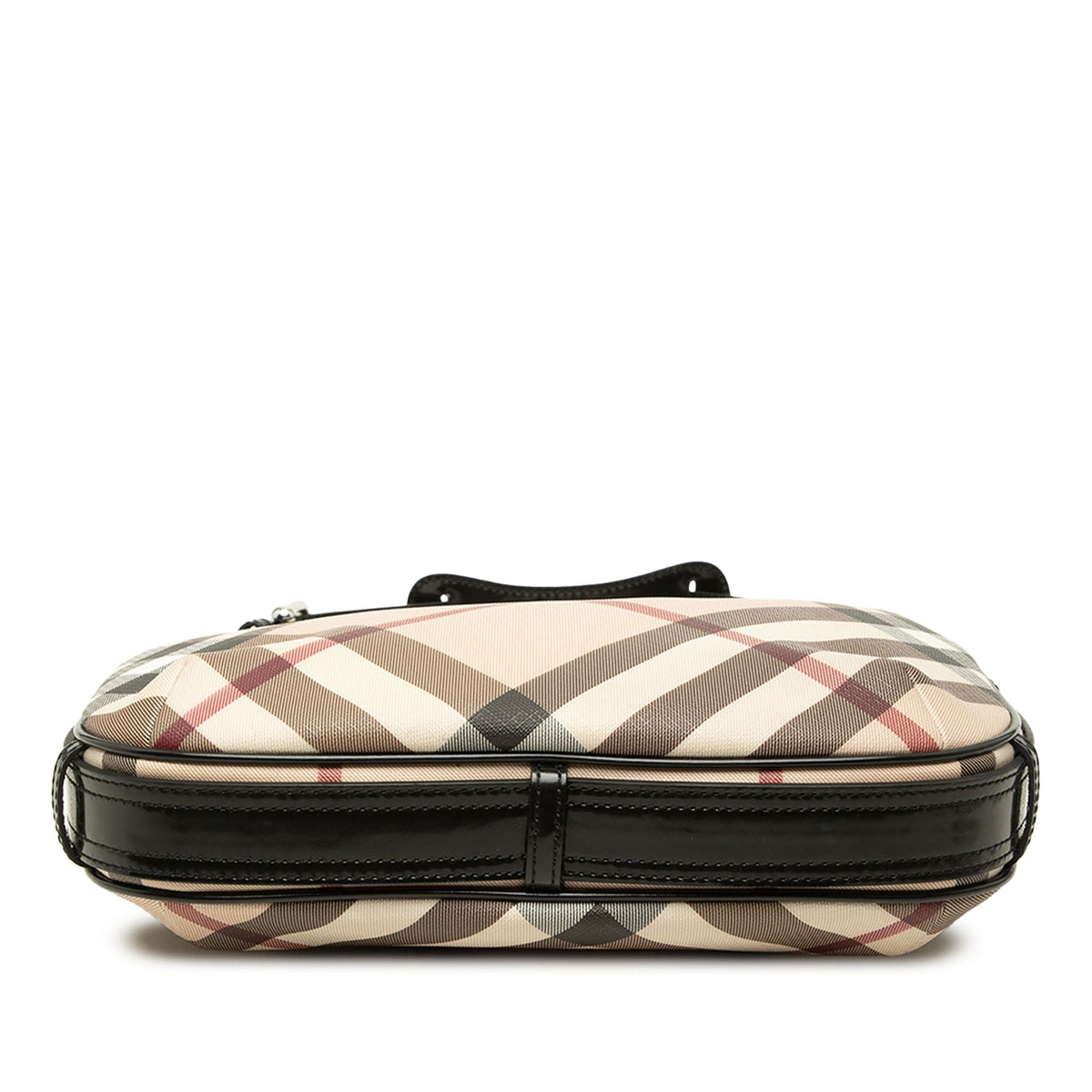 Burberry Small Supernova Check Coated Canvas Barton Hobo — Beige