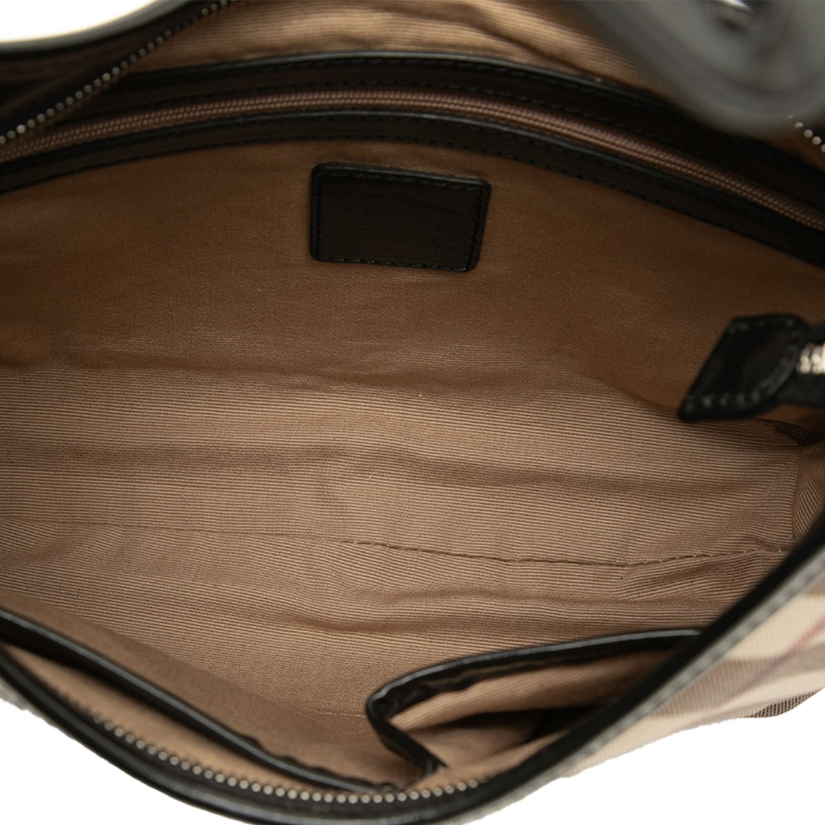 Burberry Small Supernova Check Coated Canvas Barton Hobo — Beige