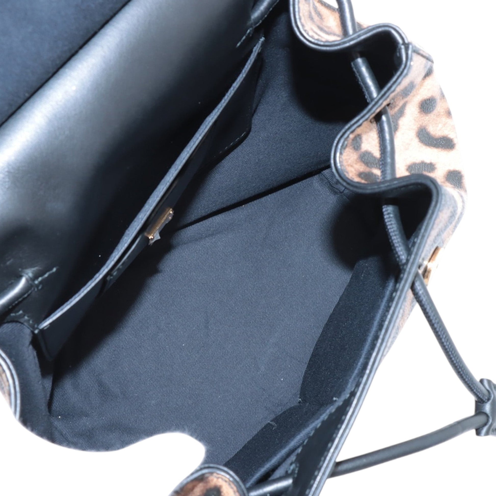 Dolce & Gabbana Leopard Print Leather Dauphine Miss Sicily Backpack