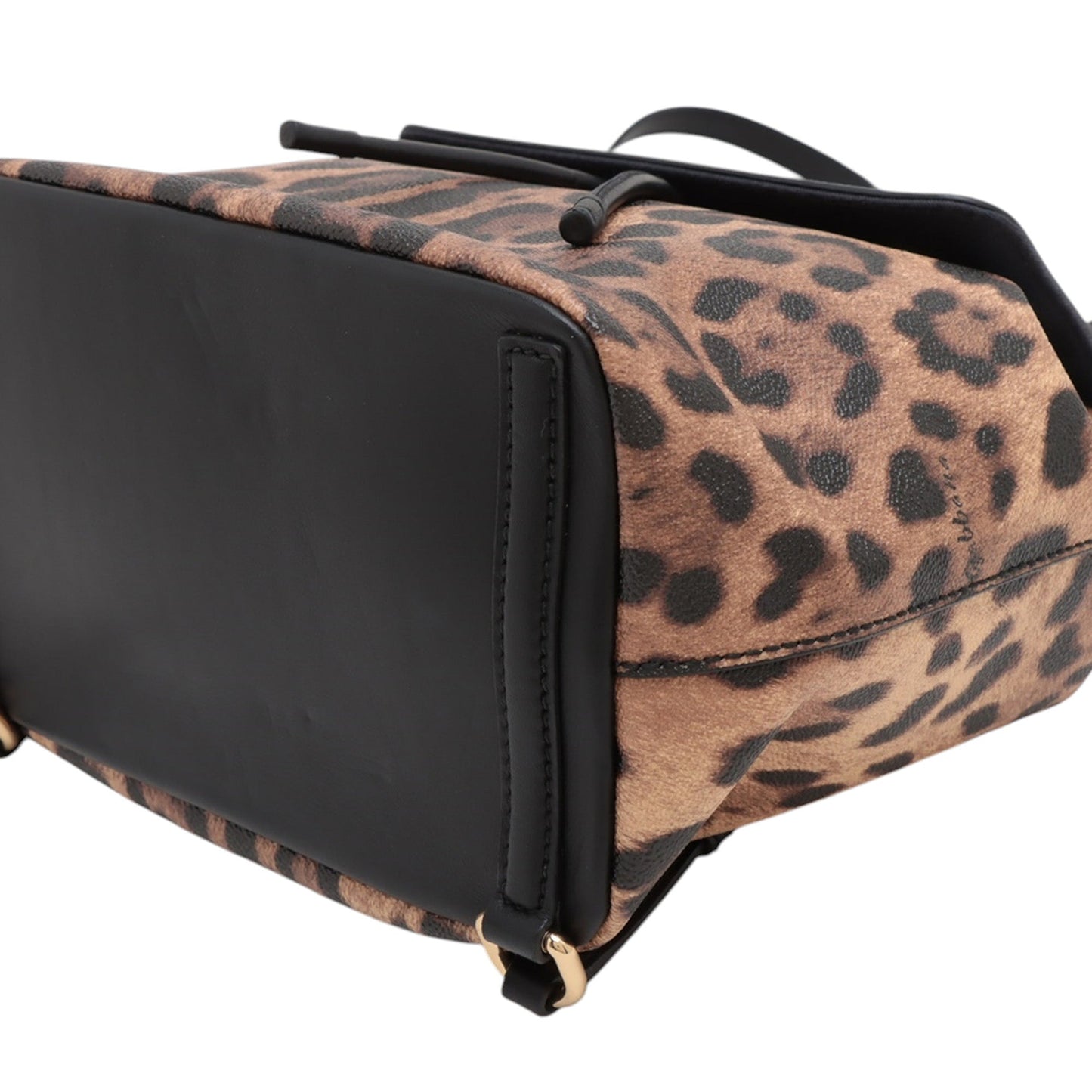 Dolce & Gabbana Leopard Print Leather Dauphine Miss Sicily Backpack