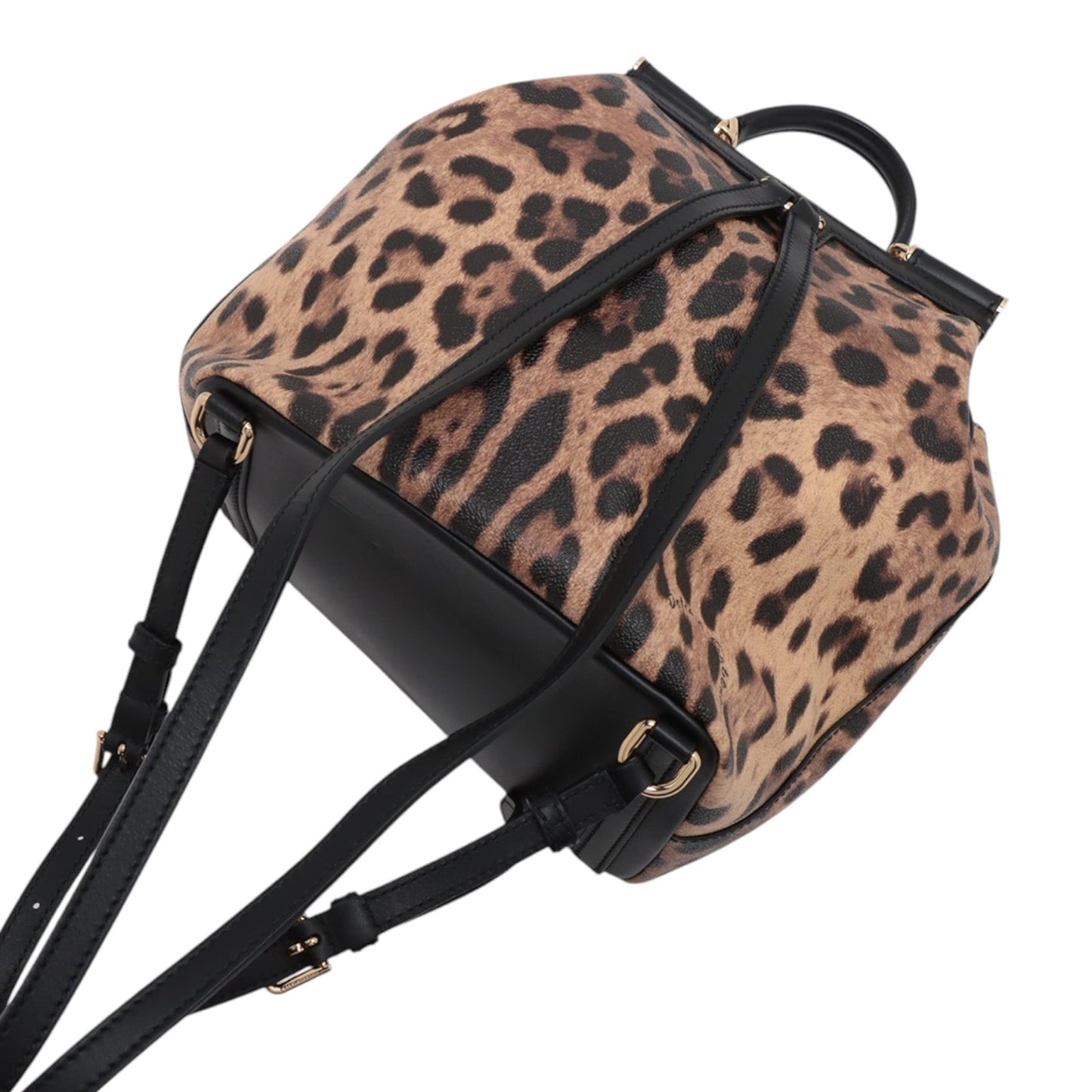 Dolce & Gabbana Leopard Print Leather Dauphine Miss Sicily Backpack