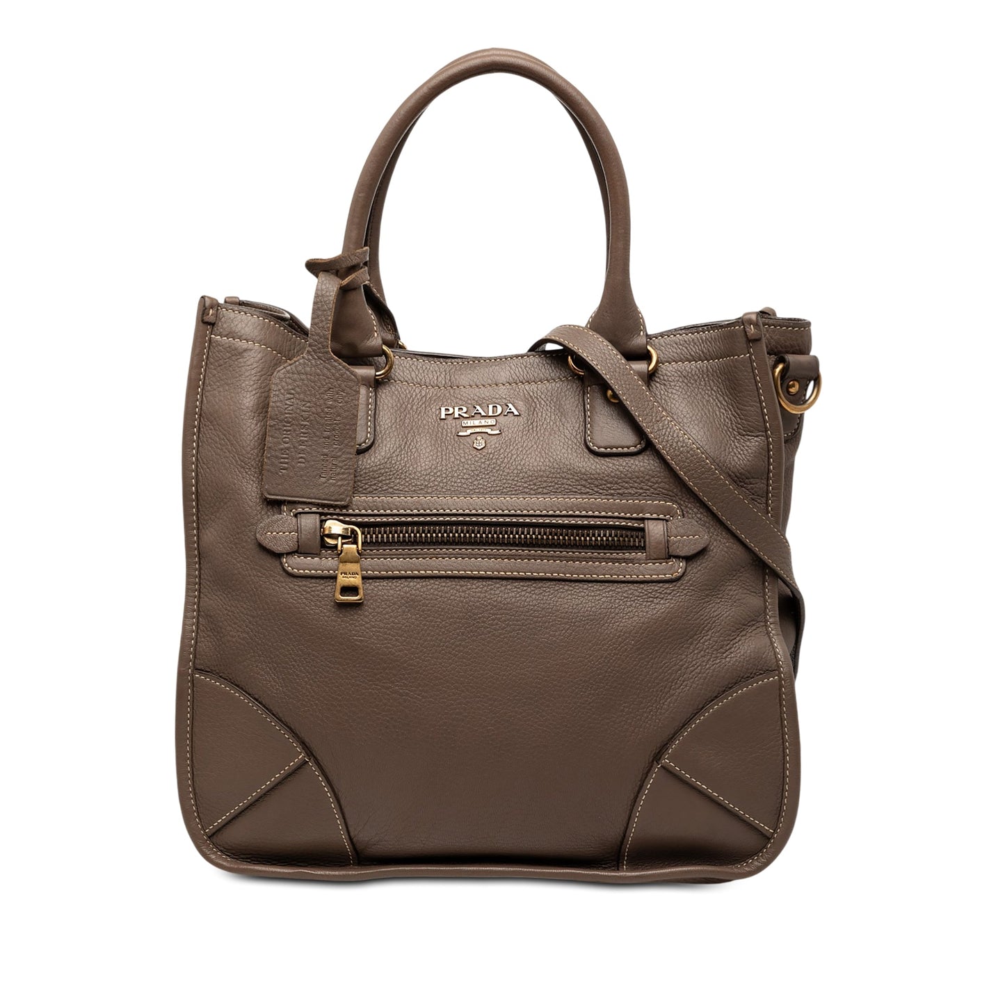 Prada Cervo Open Convertible Tote