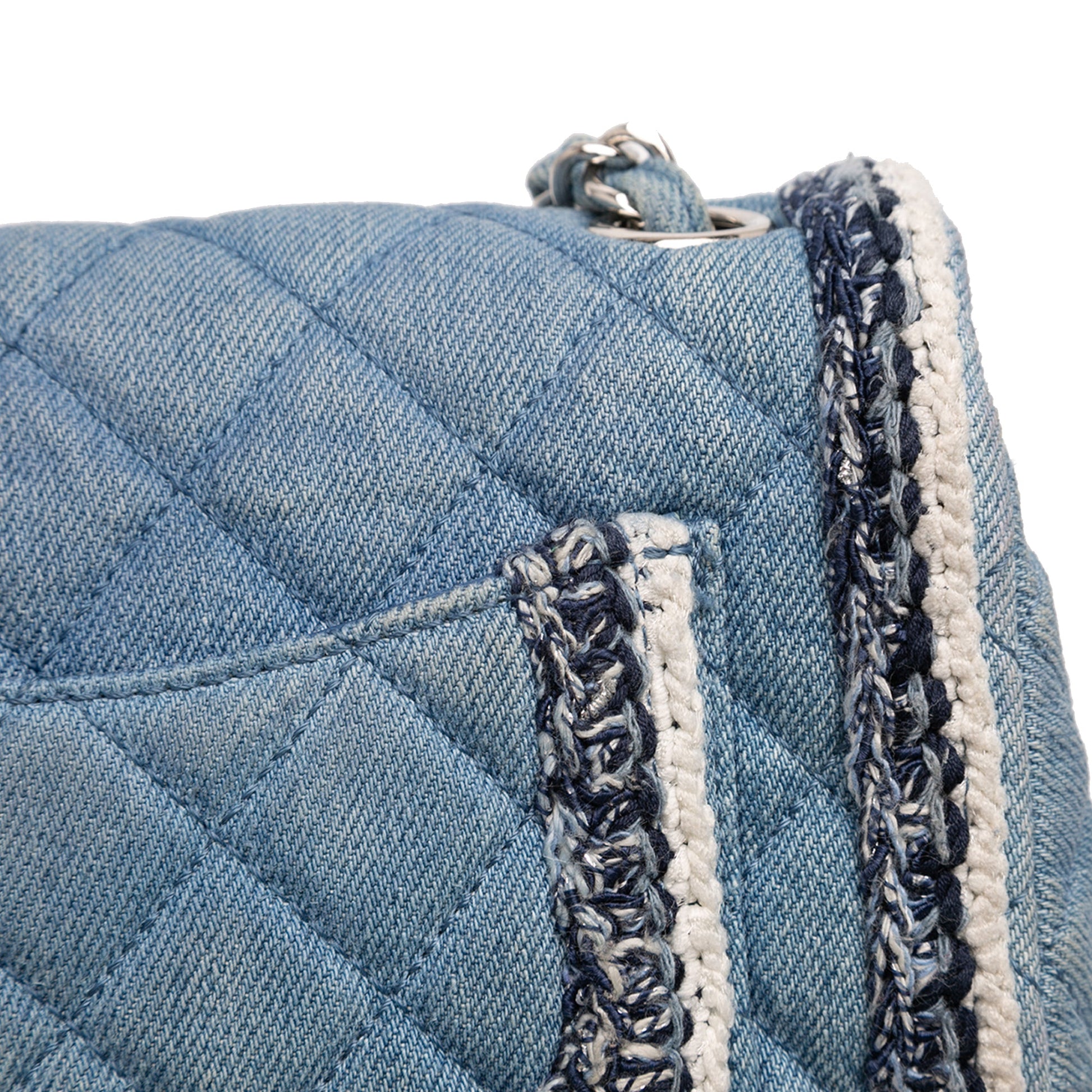 Chanel Mini Rectangular Classic Denim Braided Single Flap