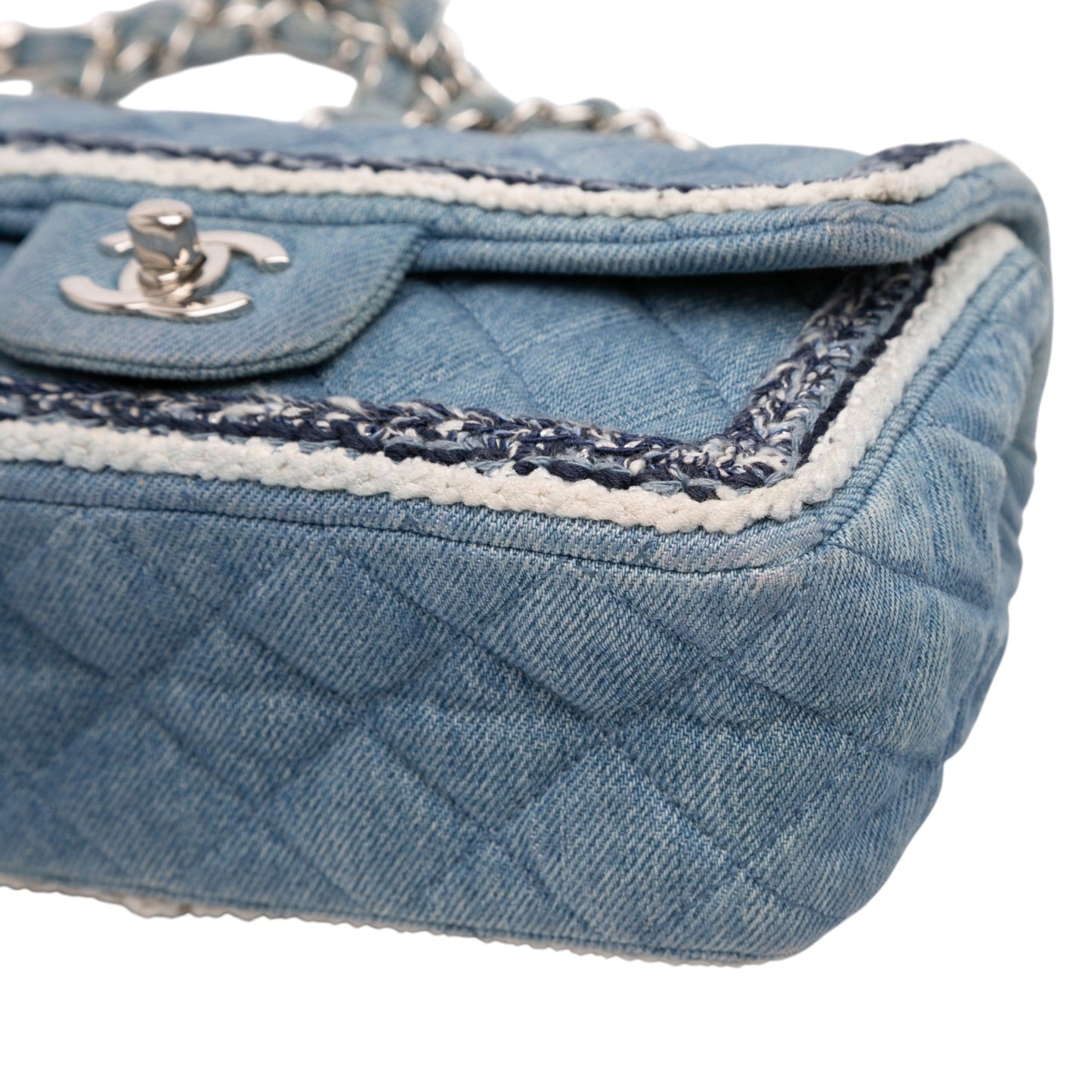 Chanel Mini Rectangular Classic Denim Braided Single Flap