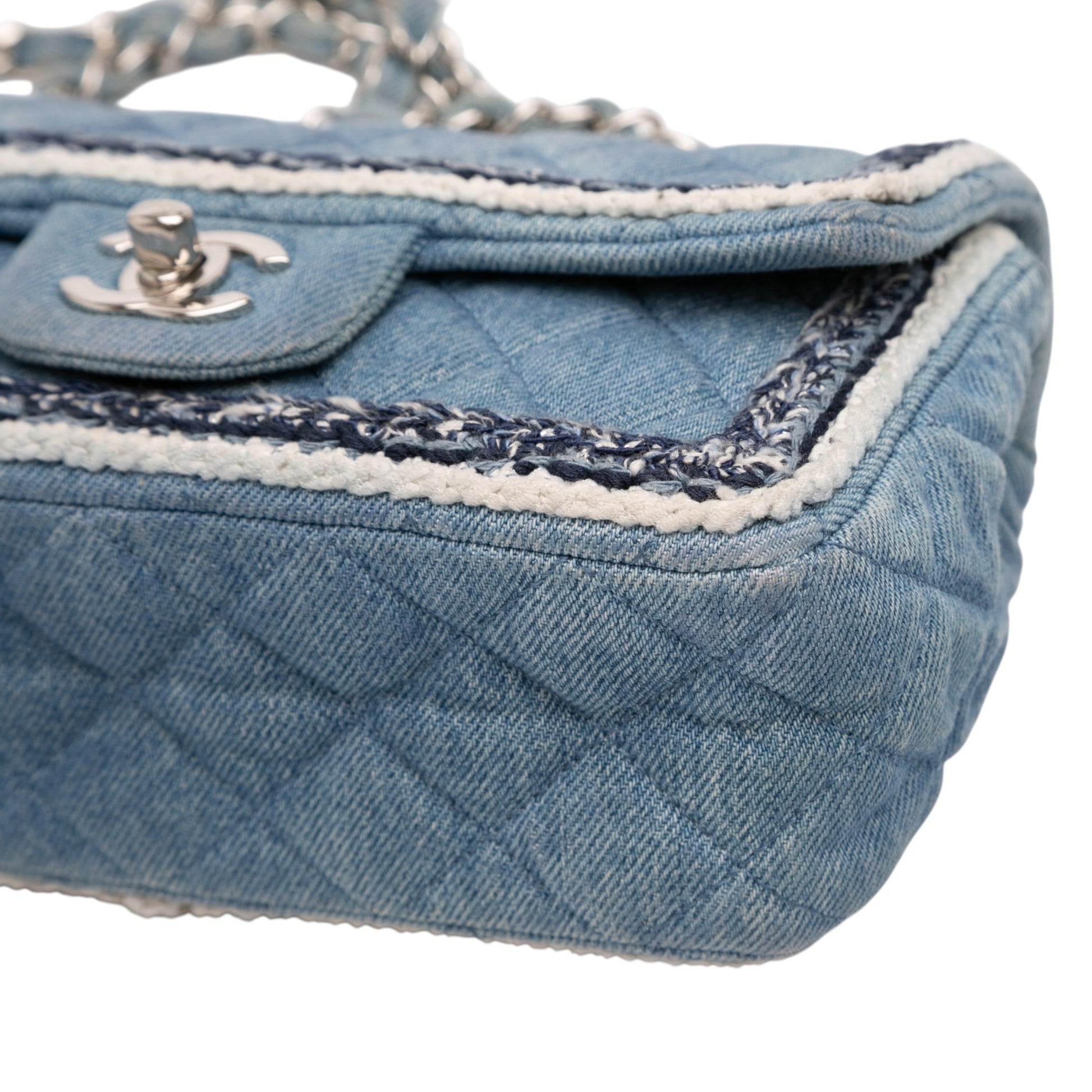 Chanel Mini Rectangular Classic Denim Braided Single Flap
