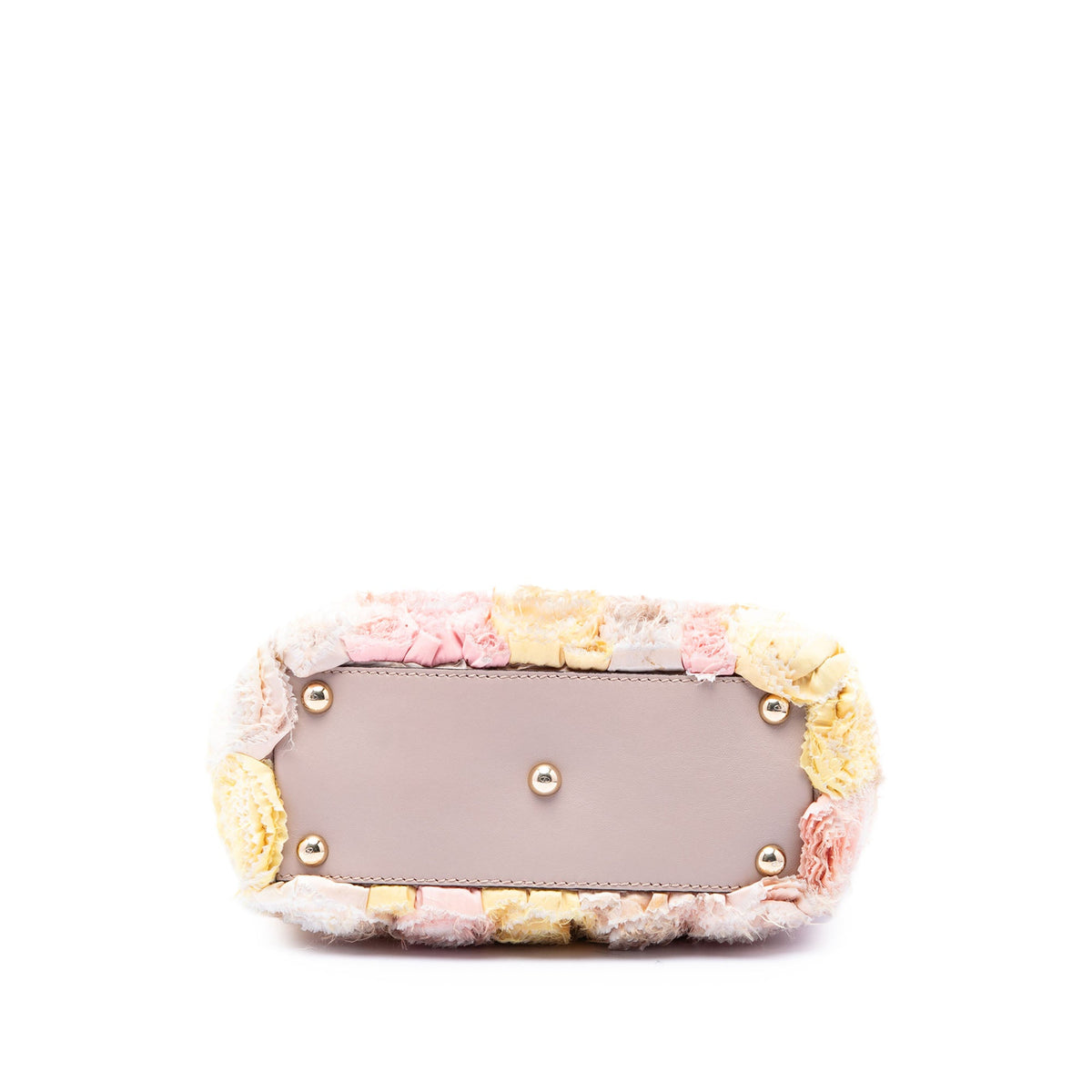 Valentino Small Silk Rosier Tote — Beige