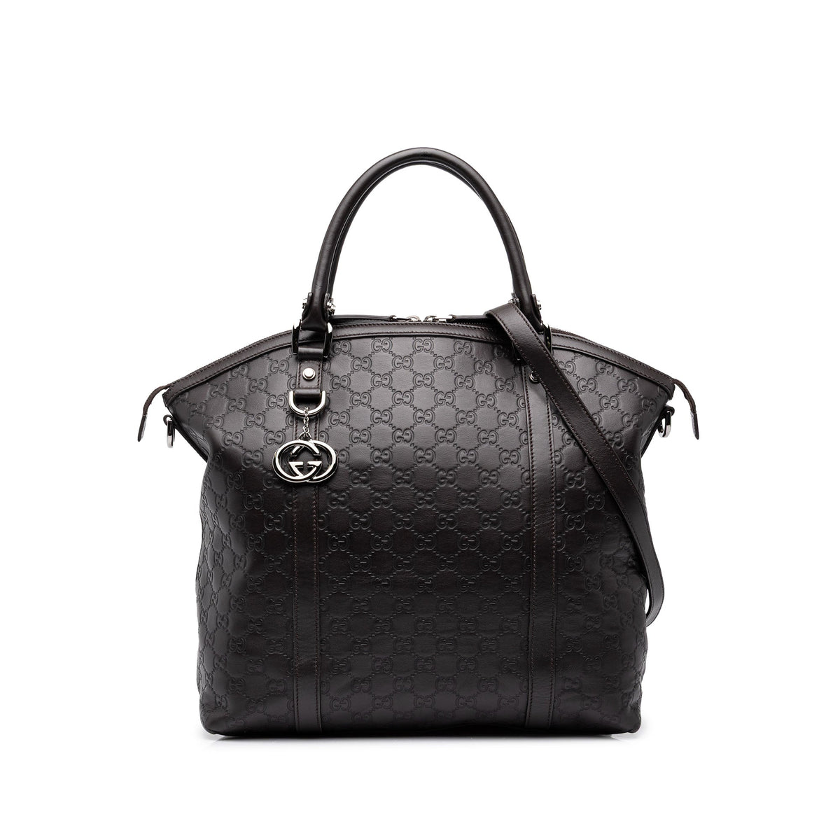 Gucci Large Microguccissima GG Charm Dome Satchel — Black