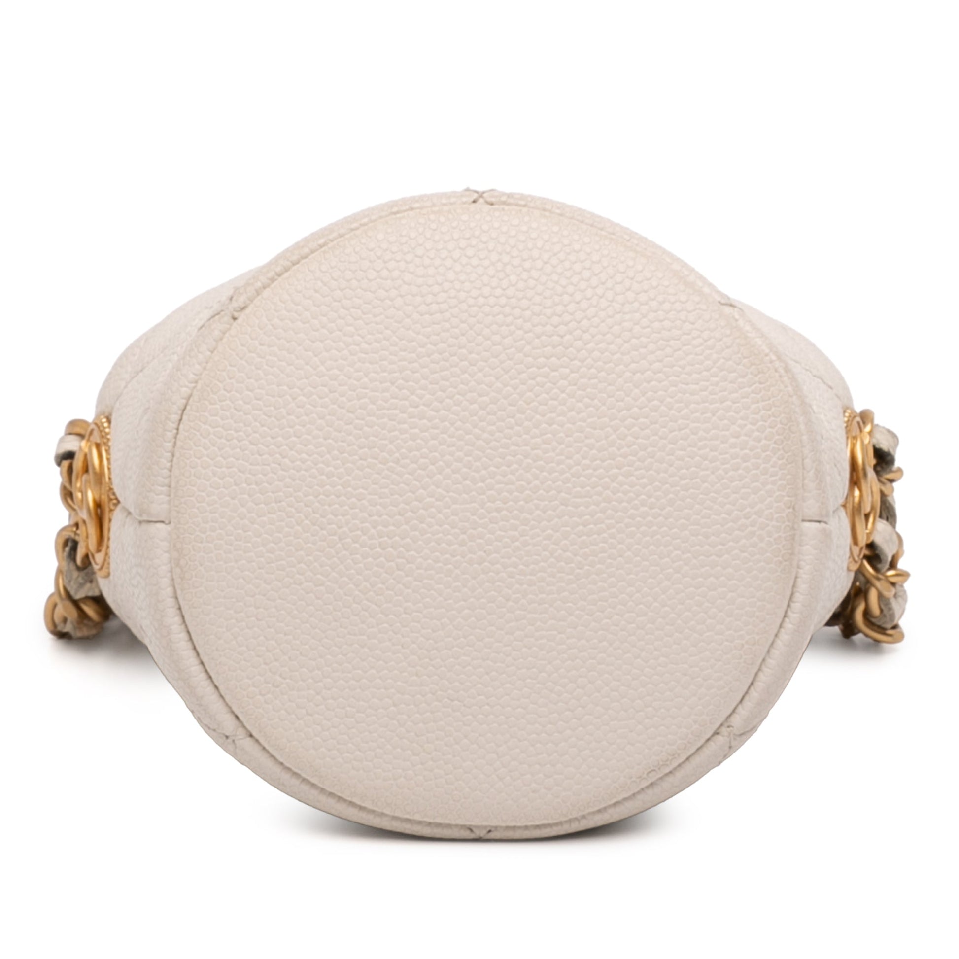 Chanel Mini Quilted Caviar Twist Your Buttons Drawstring Bucket Bag