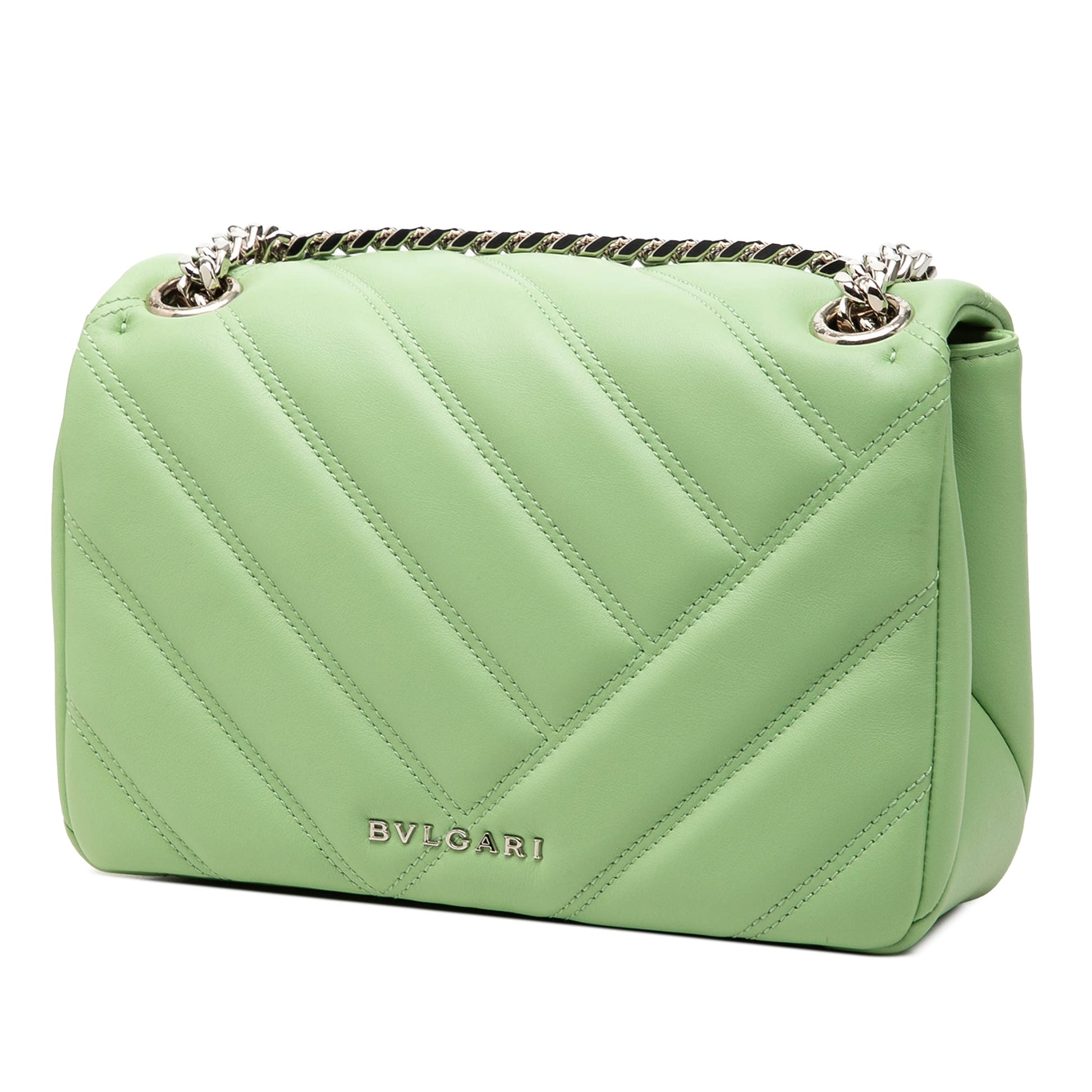 Bvlgari Leather Serpenti Cabochon Chain Crossbody