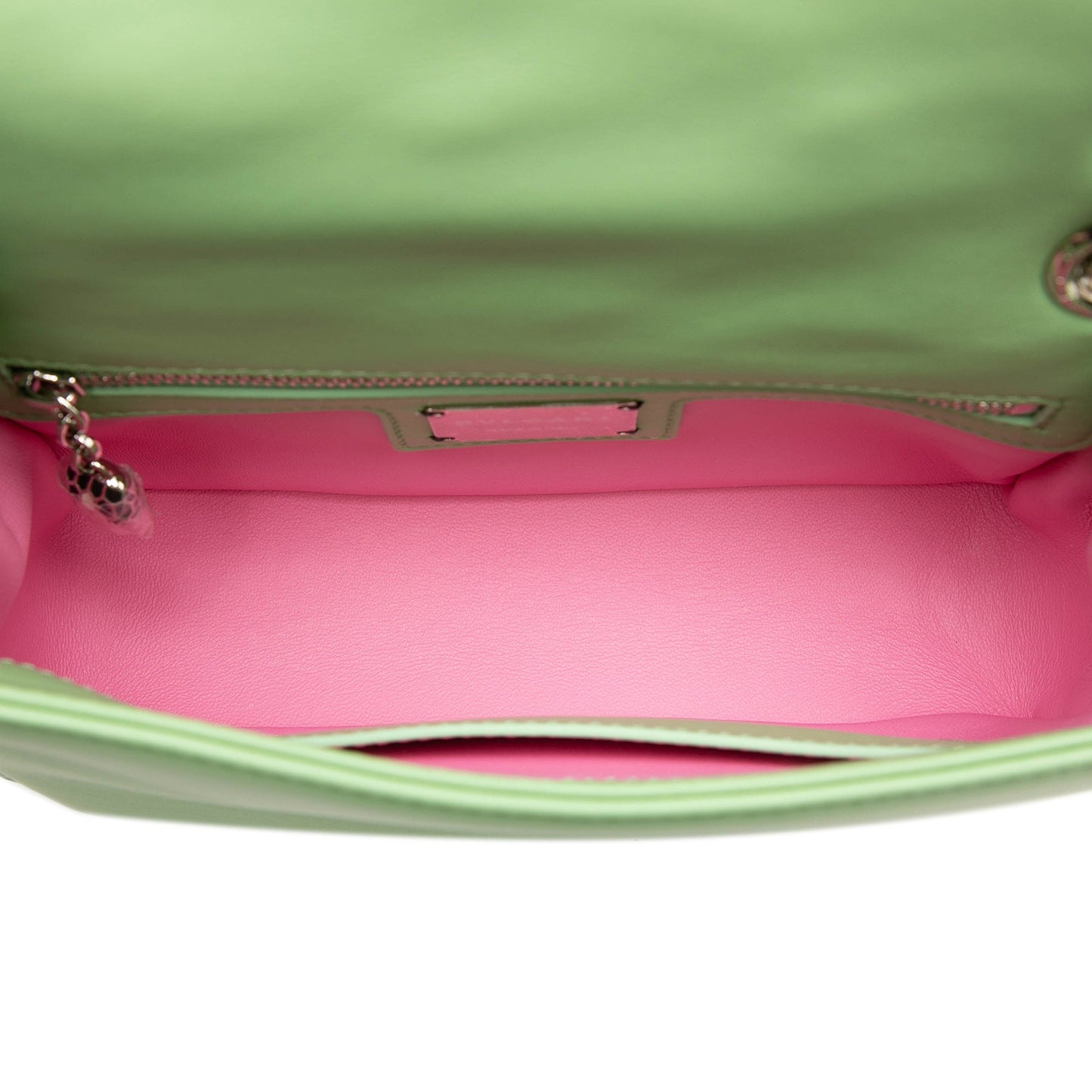 Bvlgari Leather Serpenti Cabochon Chain Crossbody