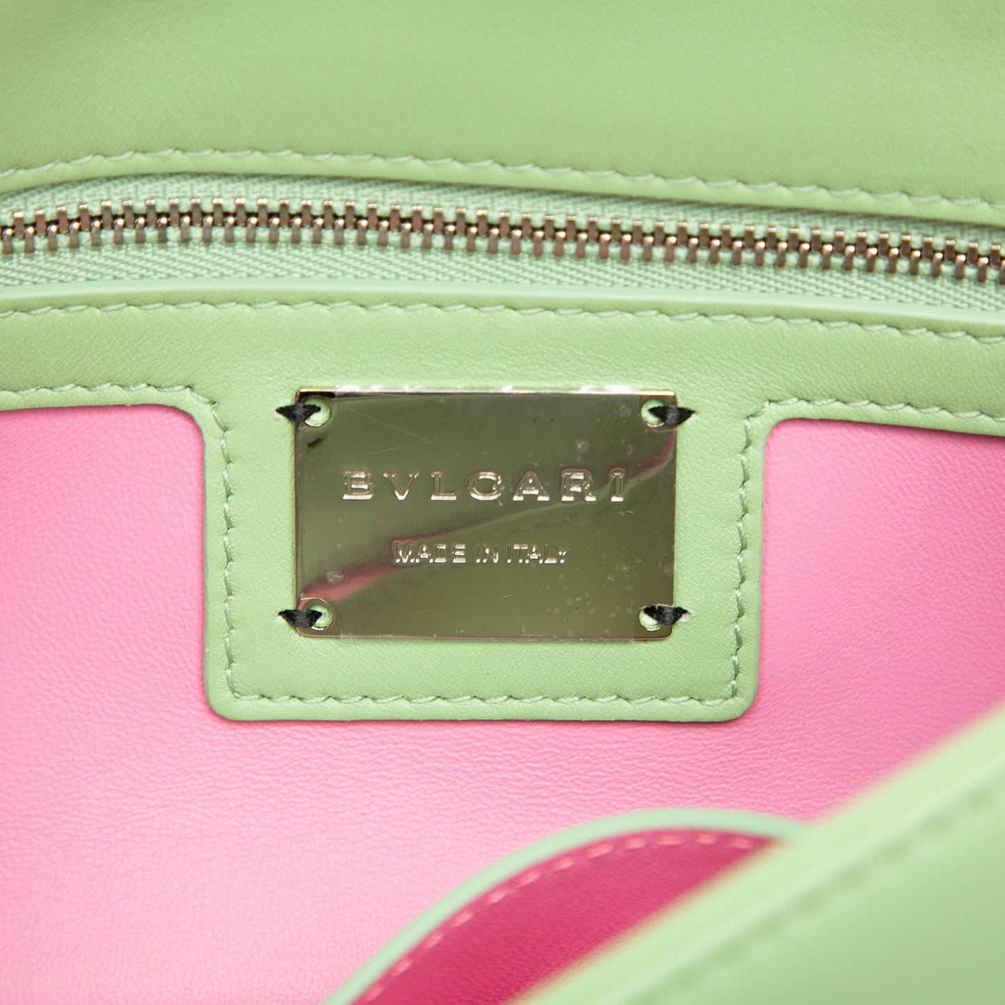 Bvlgari Leather Serpenti Cabochon Chain Crossbody