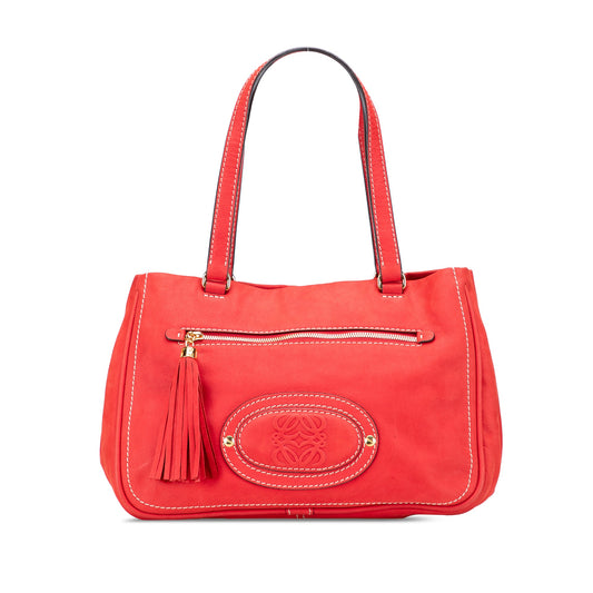 LOEWE Nubuck Anagram Madrid Fringe Shoulder Bag