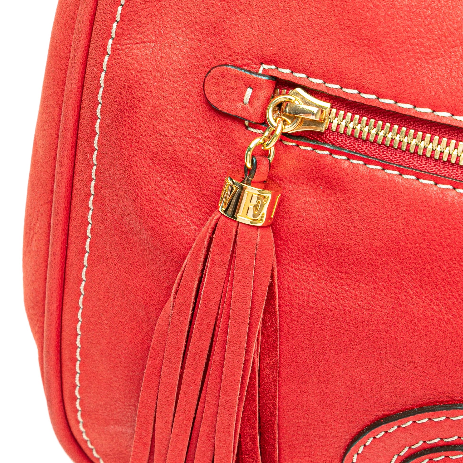 LOEWE Nubuck Anagram Madrid Fringe Shoulder Bag
