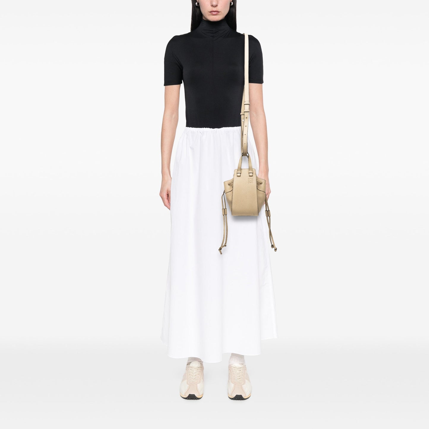 LOEWE Mini Grained Calfskin Drawstring Hammock Bag