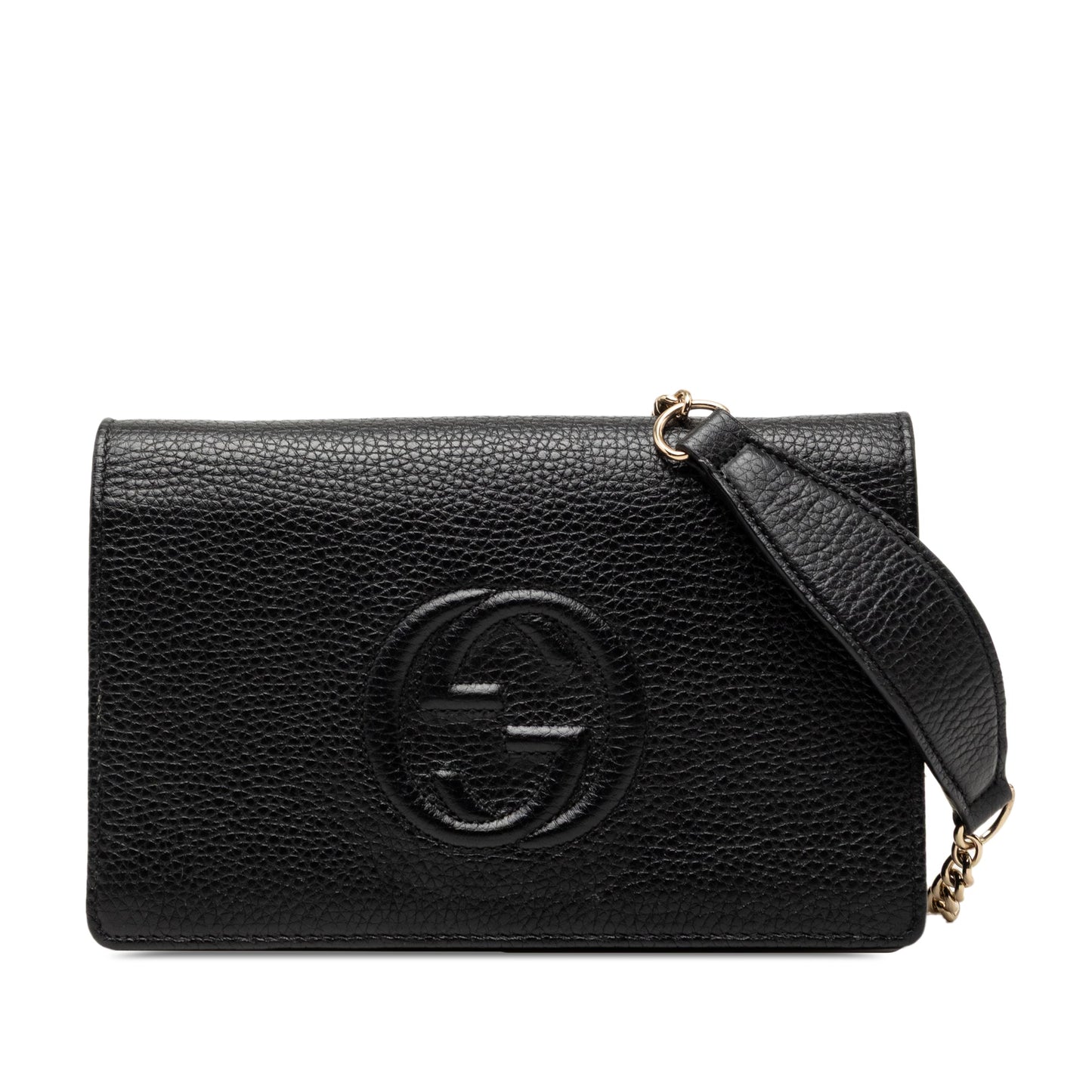 Gucci Pebbled Calfskin Soho Wallet On Chain