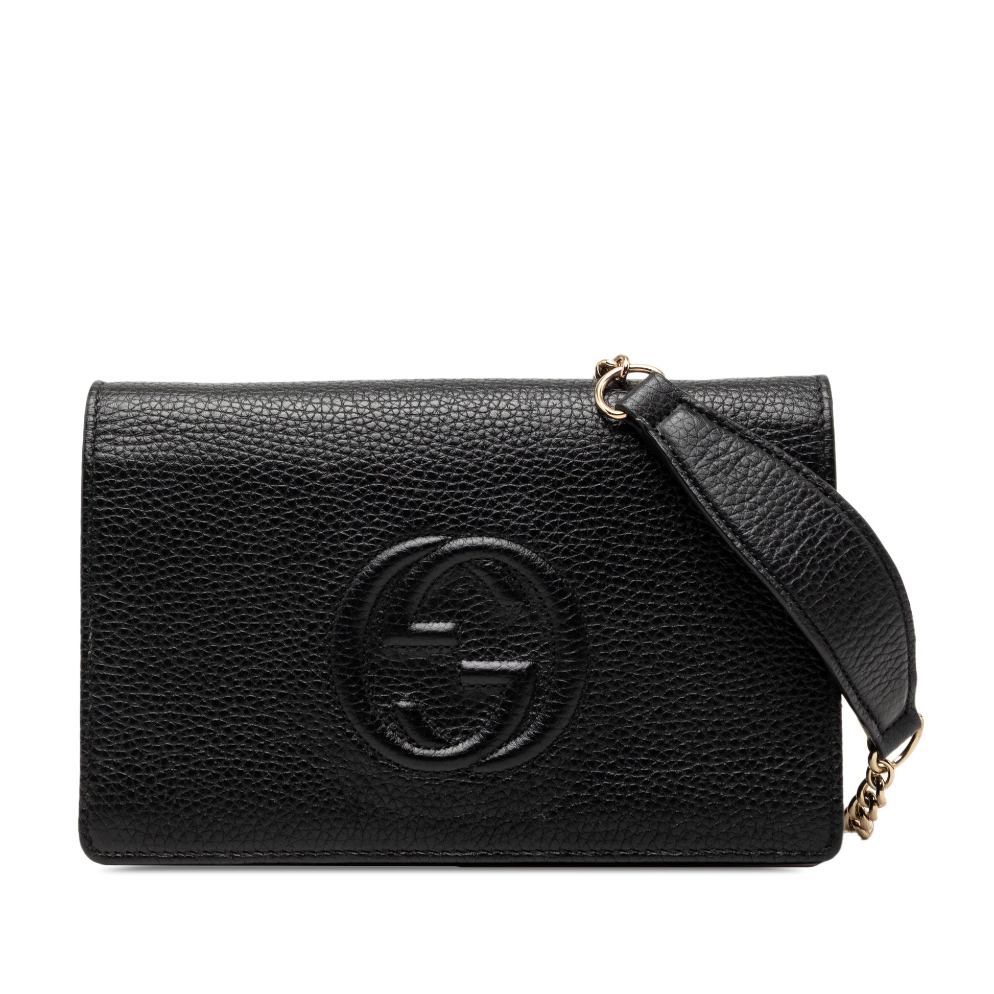 Gucci Pebbled Calfskin Soho Wallet On Chain