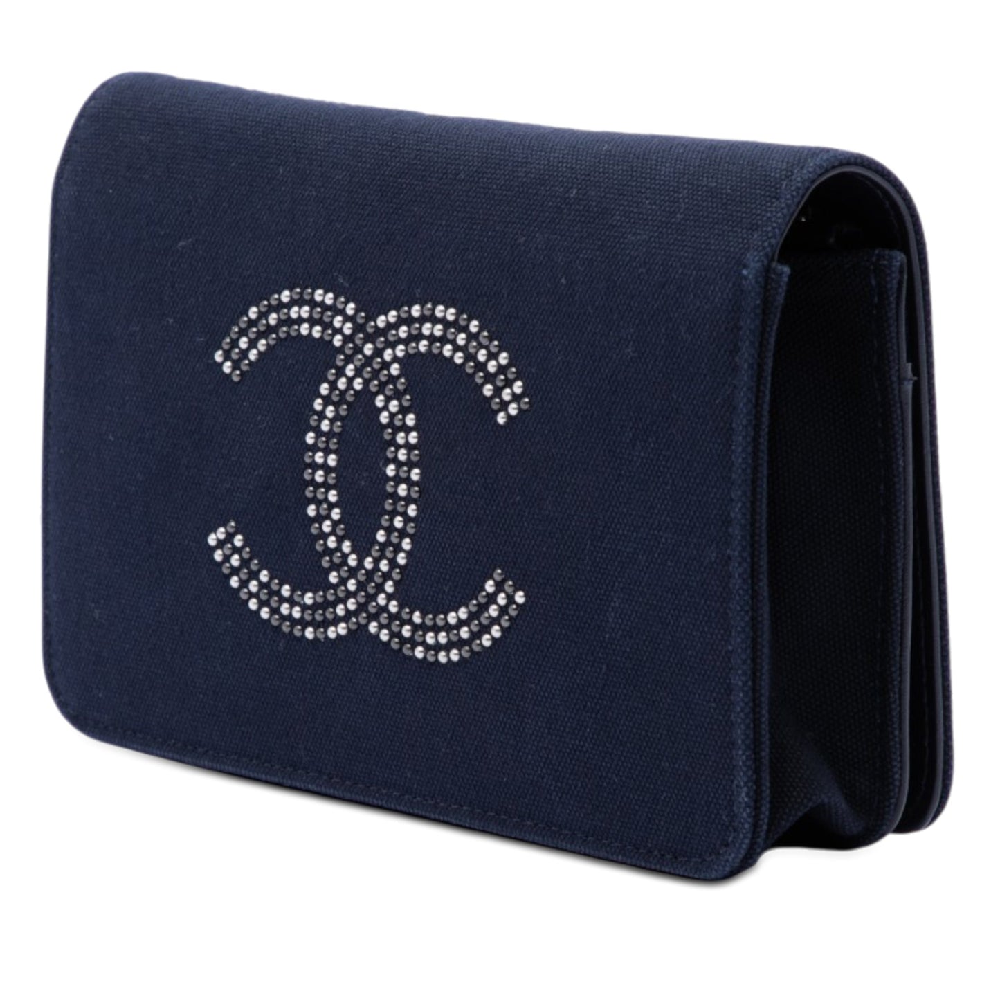 Chanel Paris Shanghai Crystal Embellished Canvas Wallet On Chain