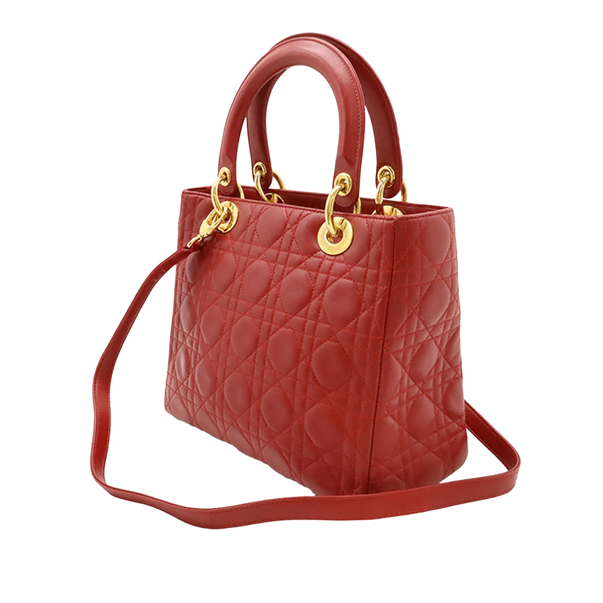 Dior Medium Lambskin Cannage Lady Dior