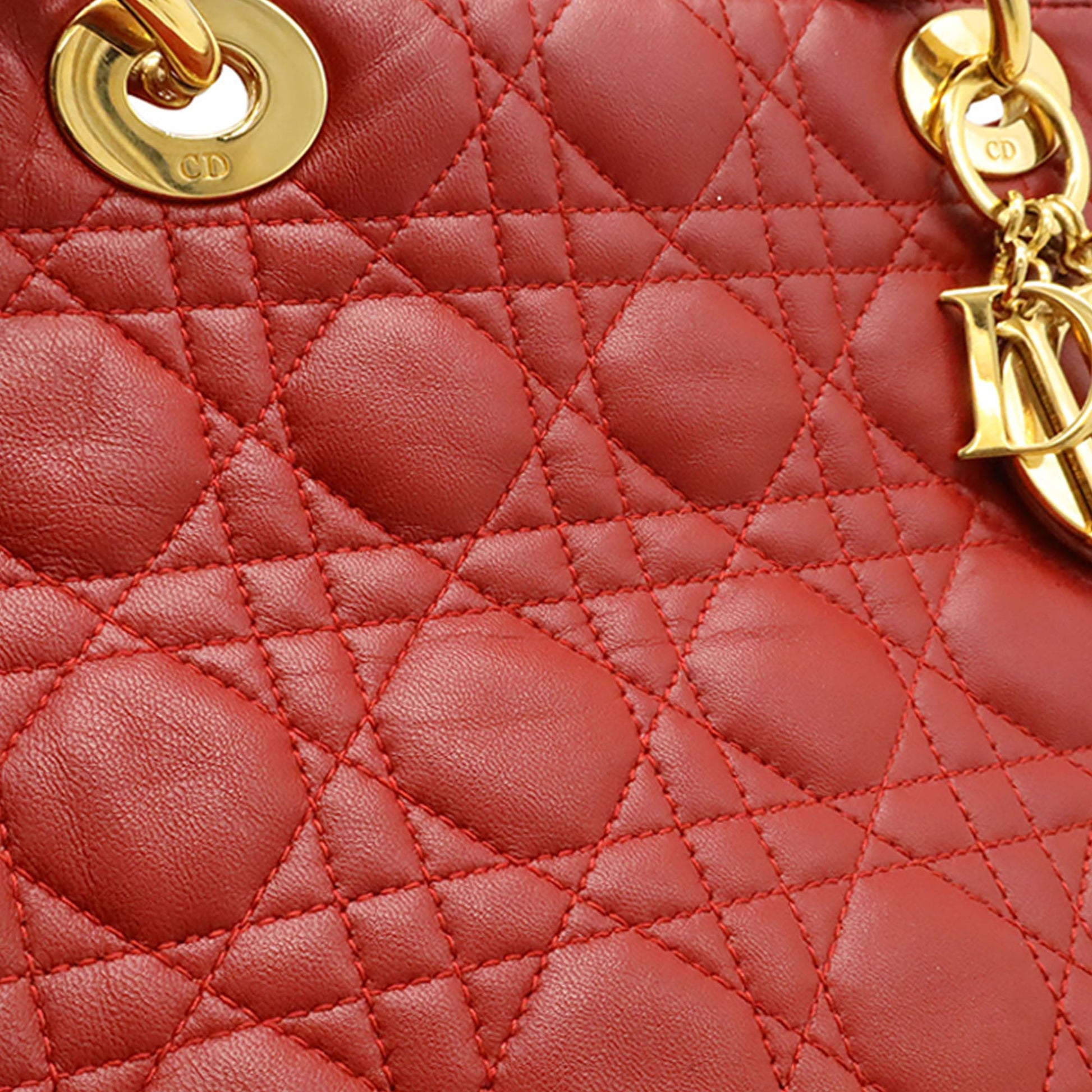 Dior Medium Lambskin Cannage Lady Dior