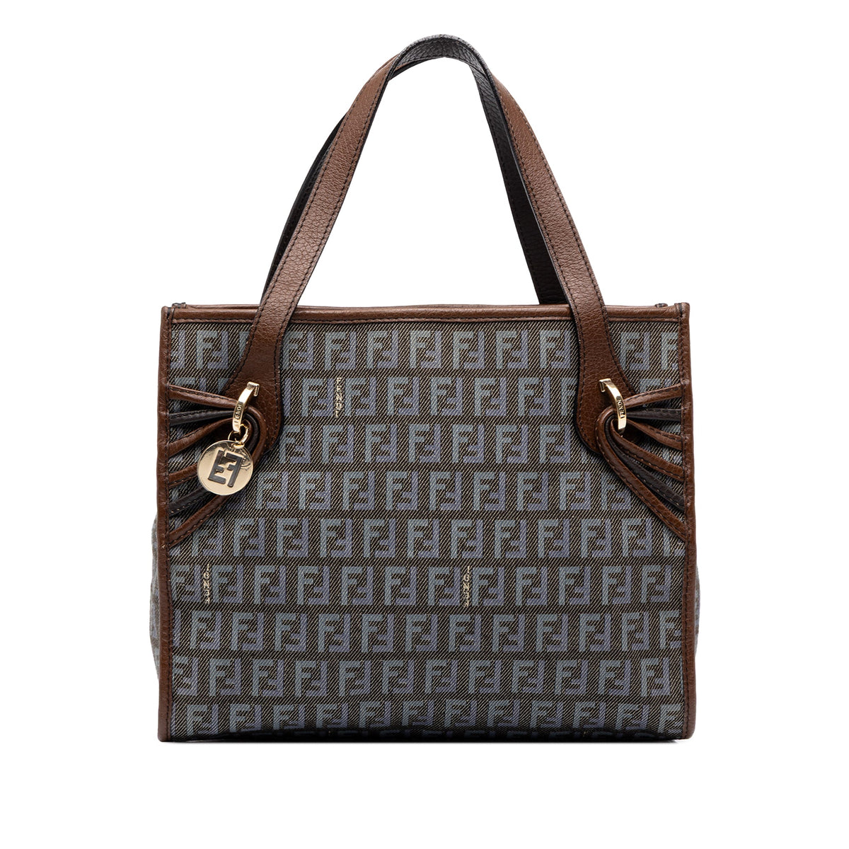 Fendi Zucchino Denim Handbag — Gray