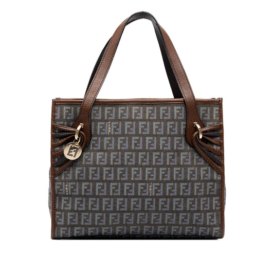 Fendi Zucchino Denim Handbag — Gray