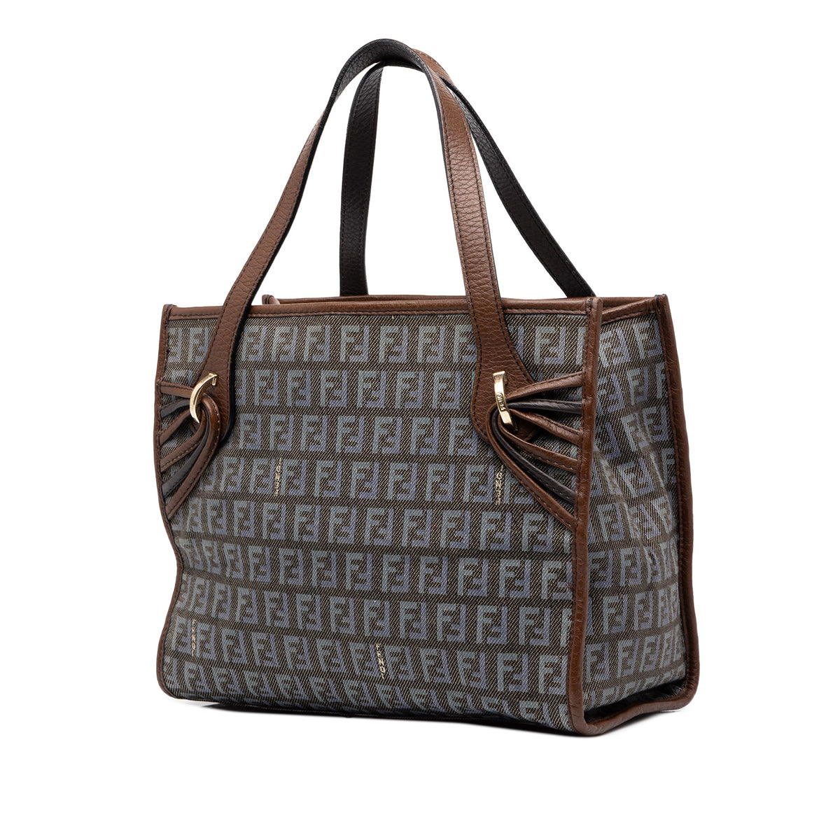 Fendi Zucchino Denim Handbag — Gray