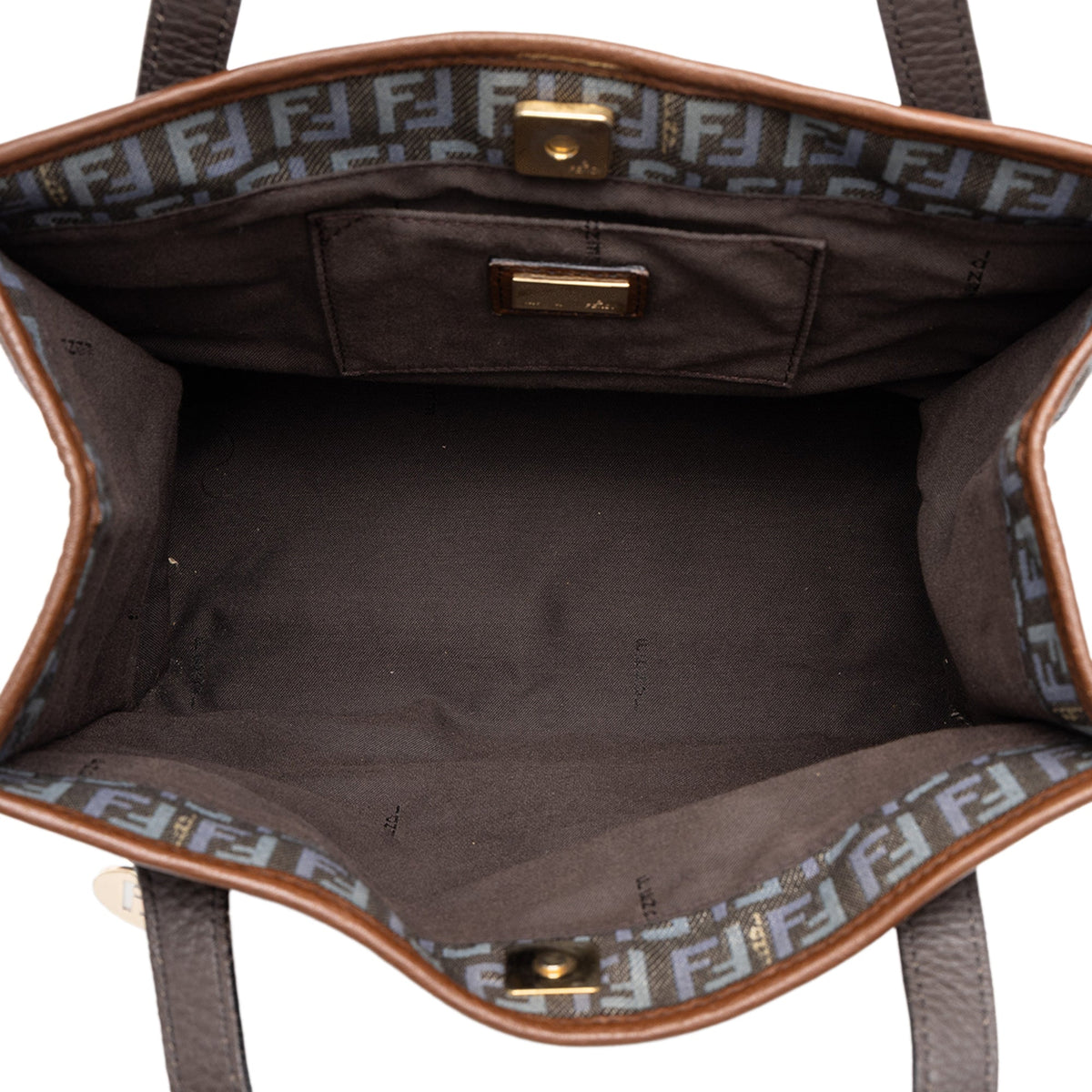Fendi Zucchino Denim Handbag — Gray