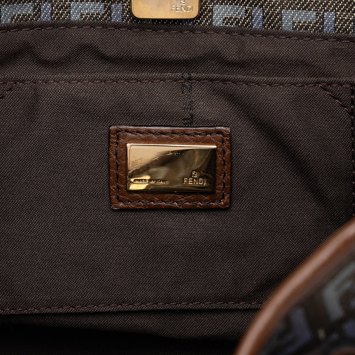 Fendi Zucchino Denim Handbag — Gray