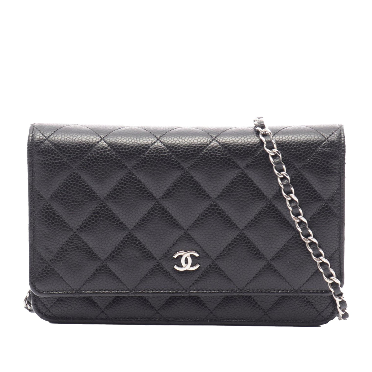 Chanel CC Quilted Caviar Wallet on Chain
