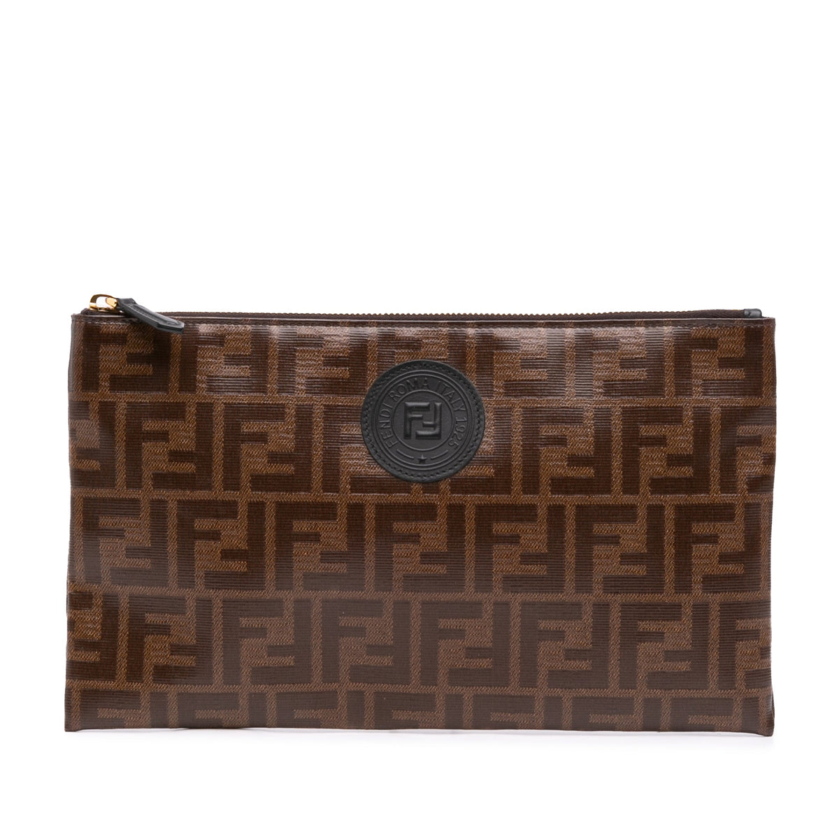 Fendi Zucca Coated Canvas Clutch